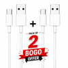 Vivo V29 Lite Original Flashcharge 2.0 Type C Cable And Data Sync Cord-White (Pack Of 2)