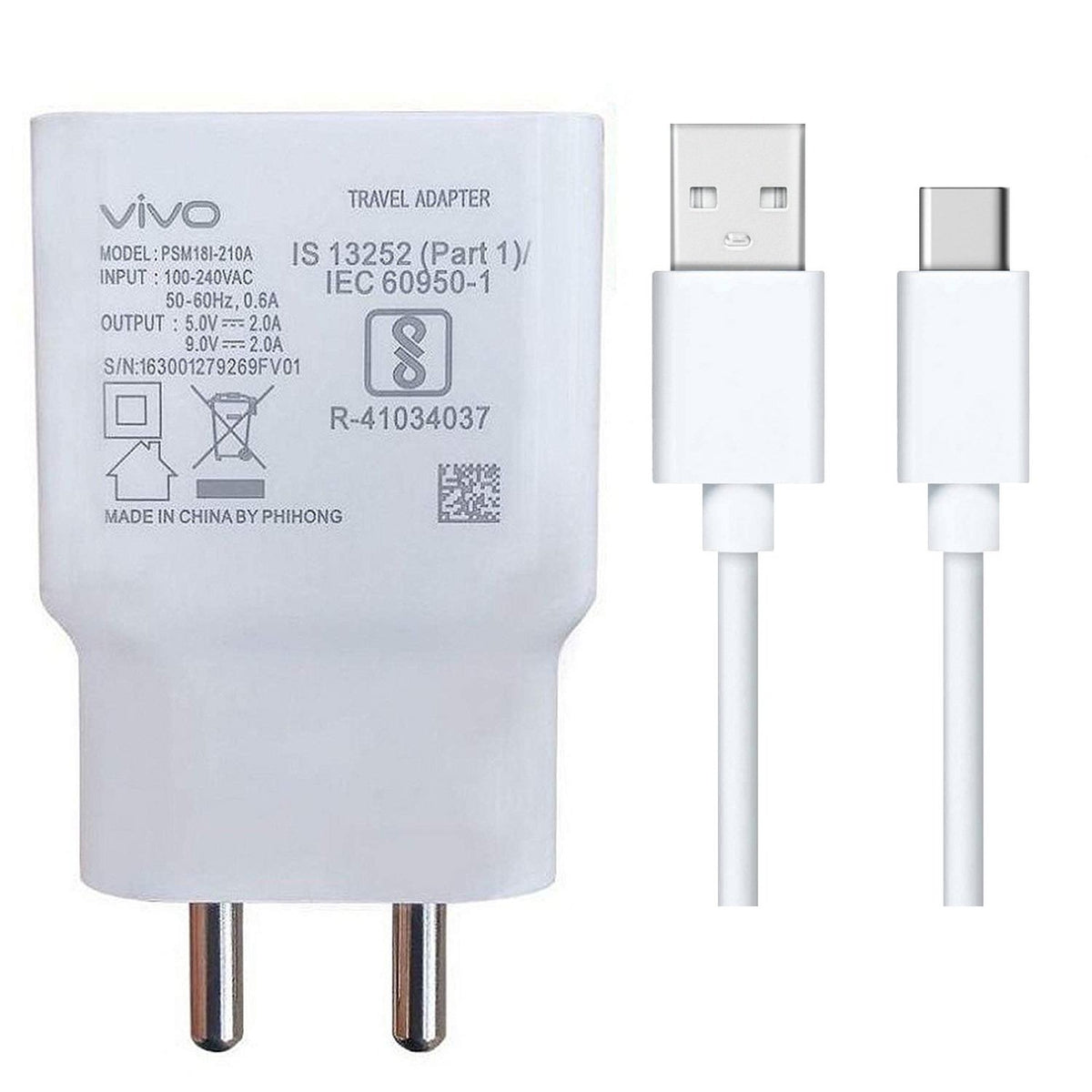 Buy Vivo Y73 2 Amp Dual Engine Fast Mobile Charger with Type-C Data ...